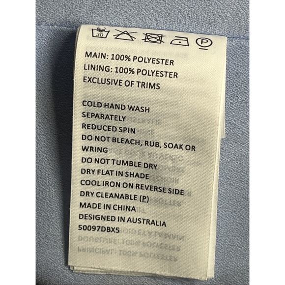 Bardot Mini Wrap Dress Size 8 Blue Red Floral Ruffle Chiffon Cut Out Back V Neck - Picture 10 of 11